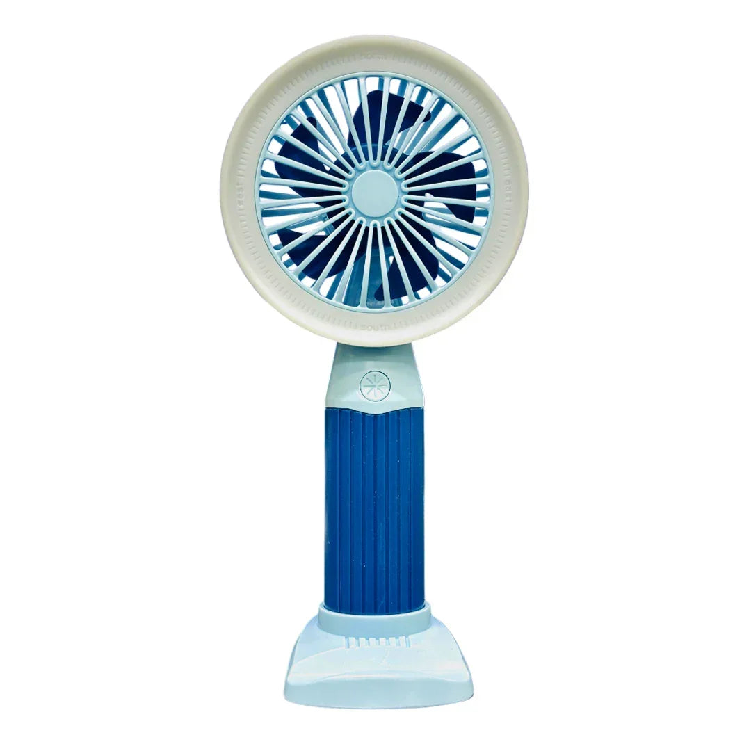 Fashion Lighting Fan Desktop Fan Mini Handheld Small Fan for Home, School USB Rechargeable & Portable Fan (Blue) - Jaiman Toys