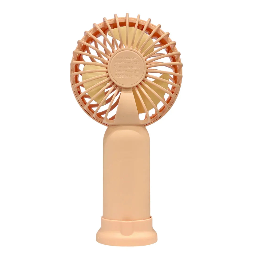 Mint Milk Peach Desktop Fan Mini Handheld Small Fan for Home, School USB Rechargeable & Portable Fan (Pink) - Jaiman Toys