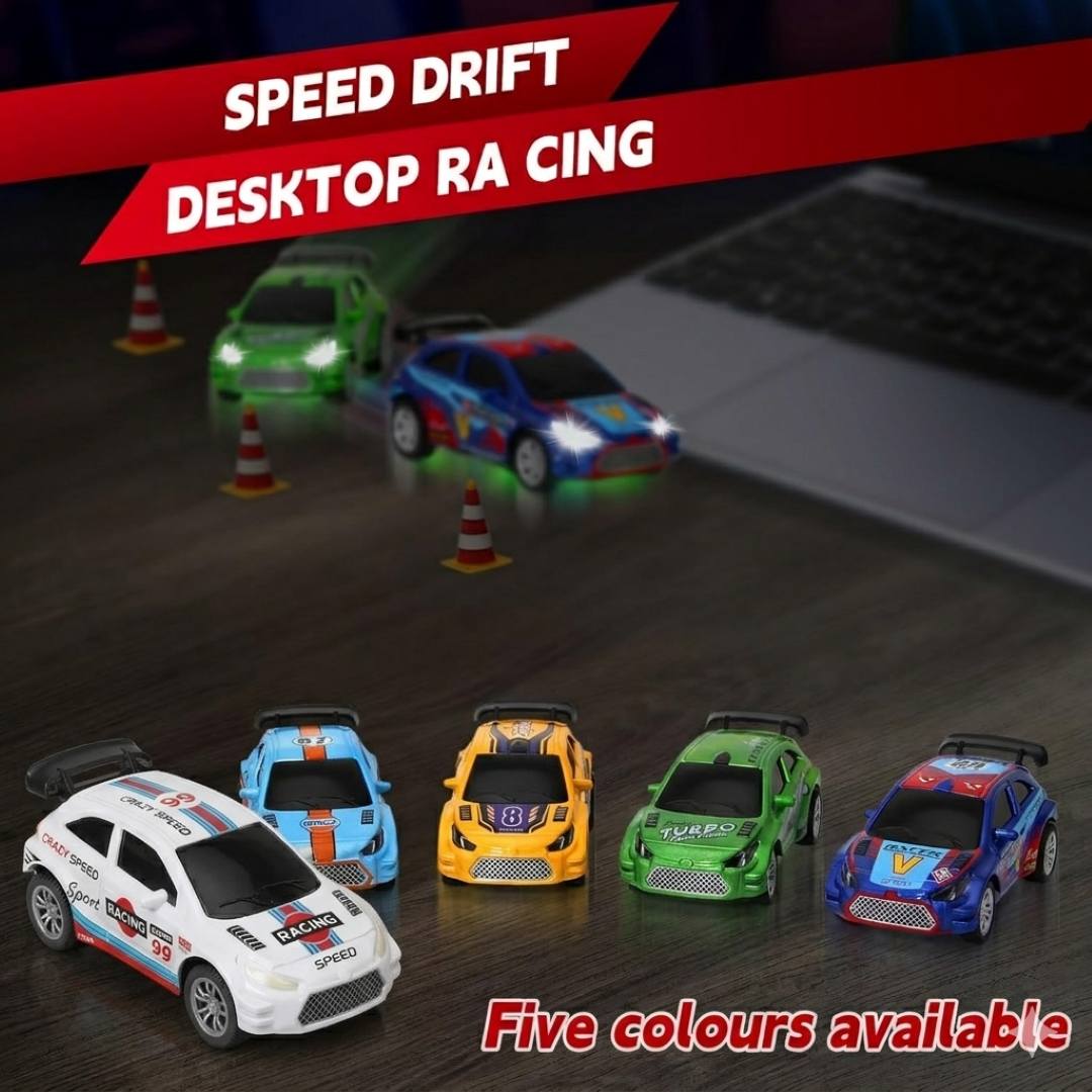 Mini Die-Cast RC Car 1:64 Scale – High-Speed Desktop Remote Control Car with LED Headlights, 2.4GHz Remote & App Control (5 Colors)