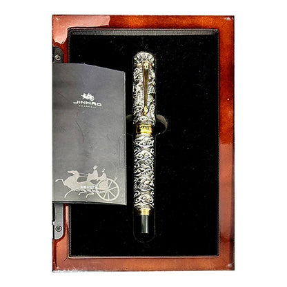 Jinhao Silver Dragon Fountain Metal Pen for business or gift giving Luxury pen - Jaiman Toys
