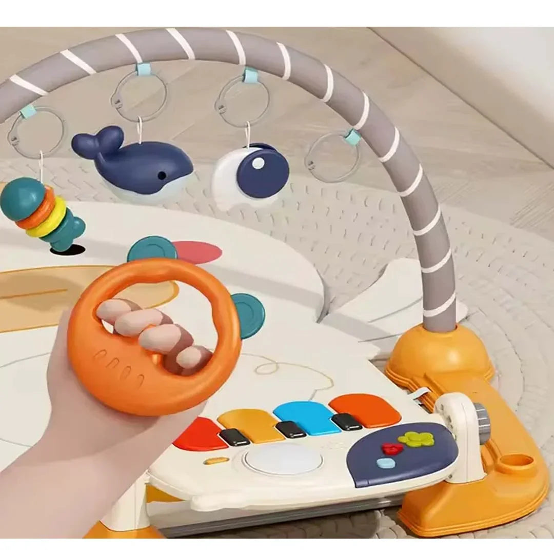 Baby Fitness Blanket – Infant Multi-Function Play Gym Mat with Hanging Toys & Music | Newborn Activity Mat (0+ Months) - Jaiman Toys
