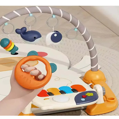 Baby Fitness Blanket – Infant Multi-Function Play Gym Mat with Hanging Toys & Music | Newborn Activity Mat (0+ Months) - Jaiman Toys