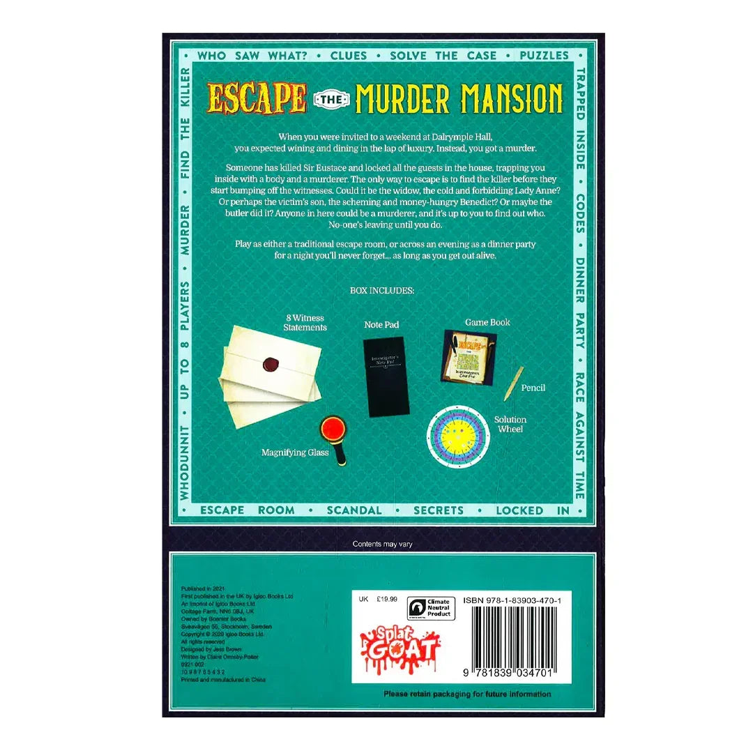 Escape the Murder Mansion Board Game – Mystery & Adventure - Jaiman Toys