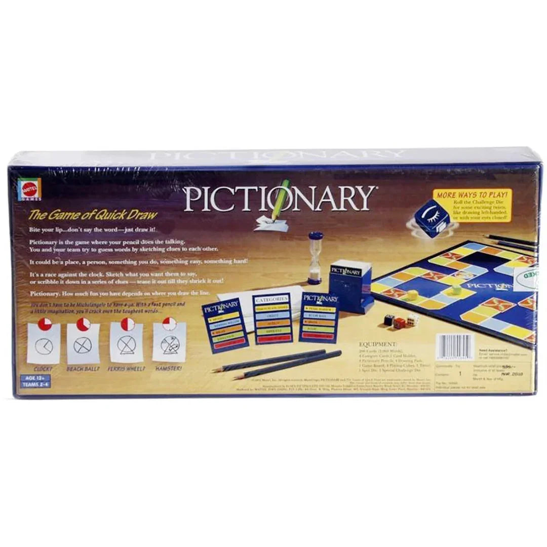 Mattel Pictionary The Game Of Quick Draw for kid and adult (Blue) - Jaiman Toys