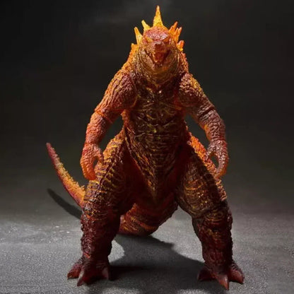 Monster action figure with fiery orange scales and spikes, collectible toy for kids and fans
