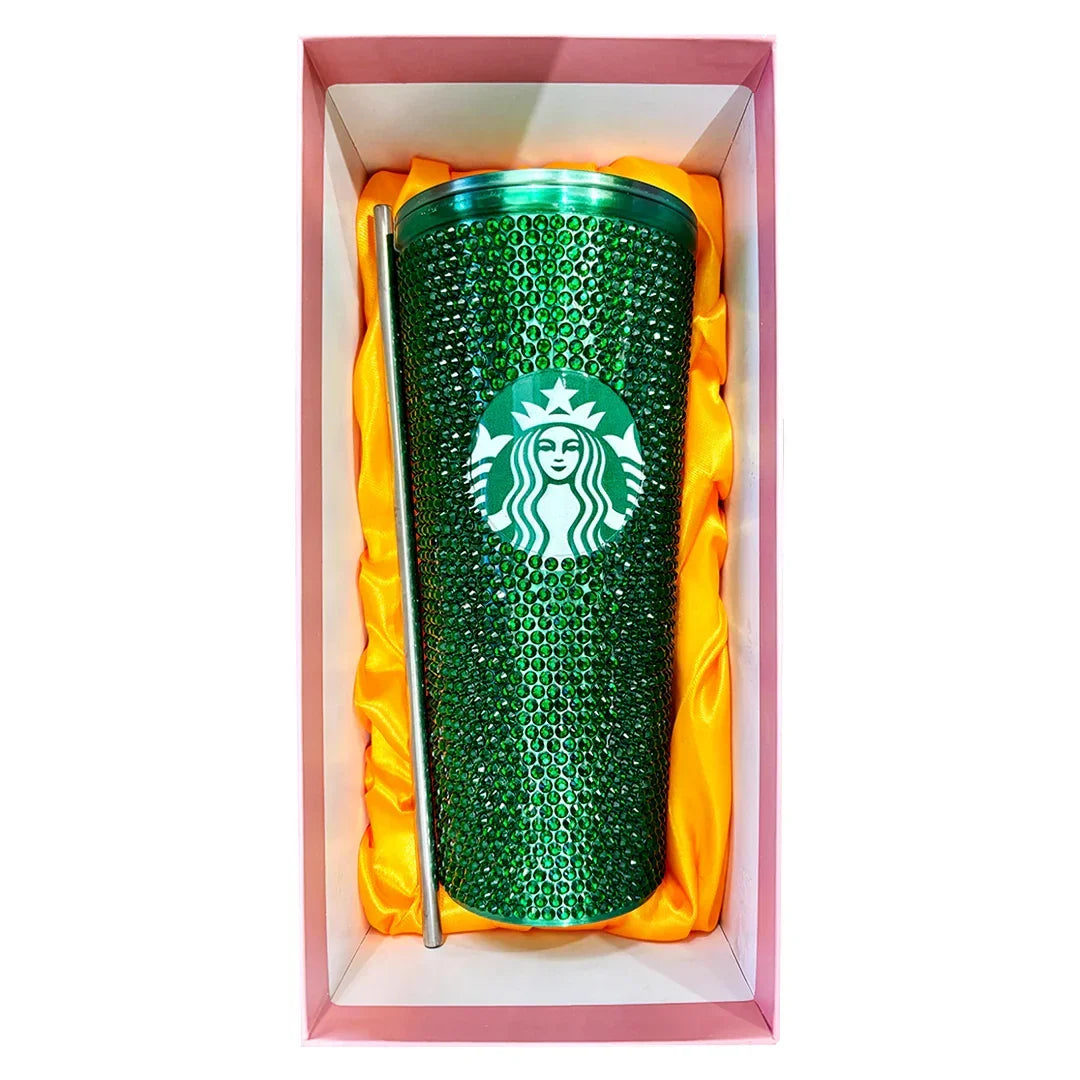 Starbucks Rhinestone Emerald Stainless Tumbler The Ultimate Valentine’s Gift 24 OZ | 510 ML (Green) - Jaiman Toys