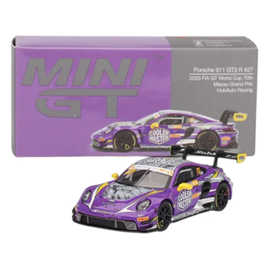 Mini GT #793: Porsche 911 GT3 R #27 HubAuto Racing 2023 FIA GT World Cup 70th Macau Grand Prix 1:64 - Jaiman Toys