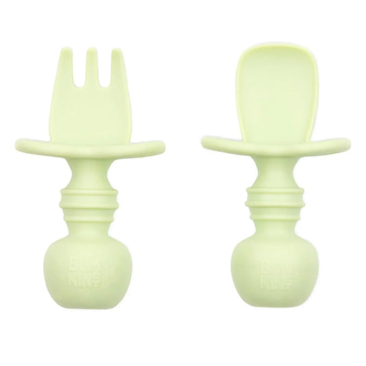 Bumkins Silicone Chewtensils Green for Toddlers - Jaiman Toys