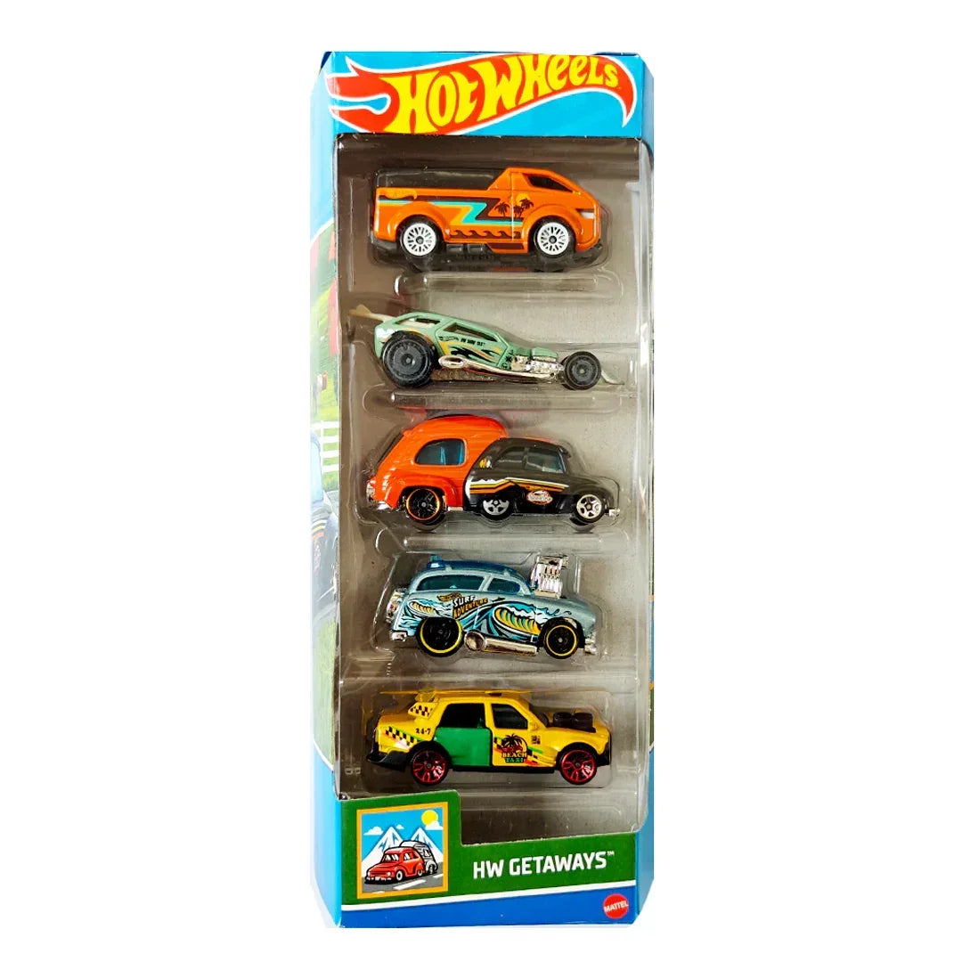 Hot Wheels 5 Car Gift Pack with 5 Premium Diecast Models - HW Getaways