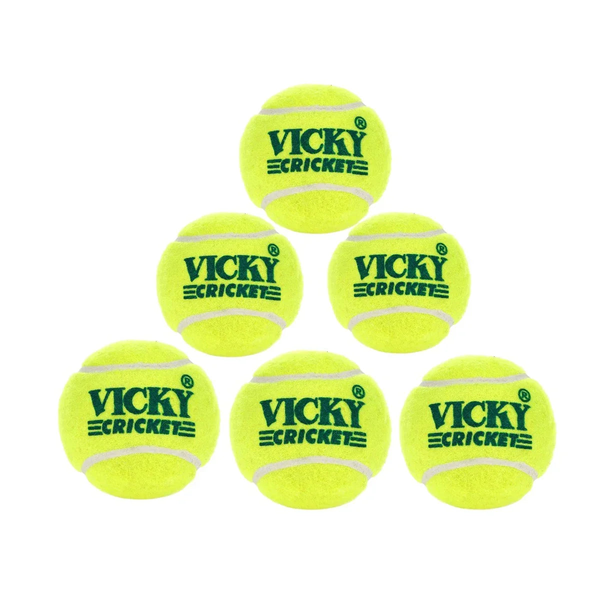 Vicky Rubber Cricket Tennis Ball (Green , Pack Of 6)Material: Rubber , Standard Size