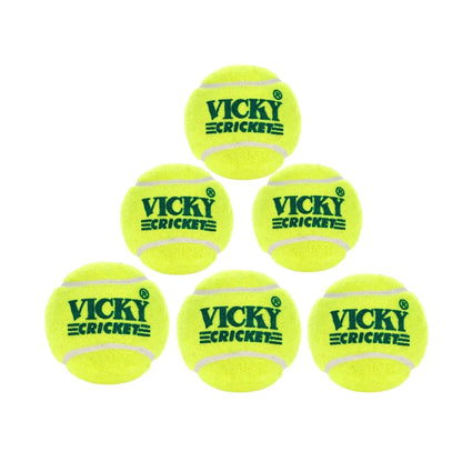 Vicky Rubber Cricket Tennis Ball (Green , Pack Of 6)Material: Rubber , Standard Size