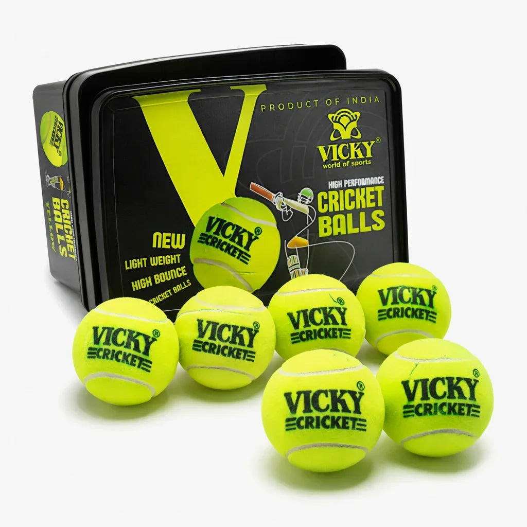 Vicky Rubber Cricket Tennis Ball (Green , Pack Of 6)Material: Rubber , Standard Size