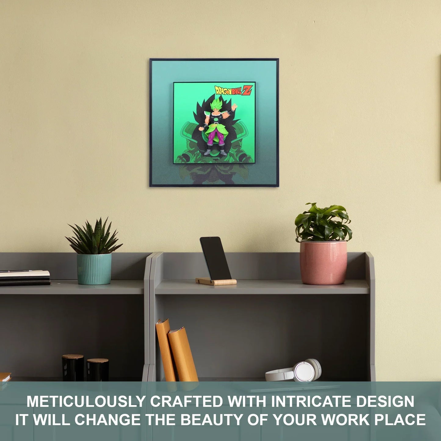 3D Broly From Dragon Ball Decorative Wall Frames – 40x40 cm | Dynamic Superhero Wall Art for Collectors - Jaiman Toys