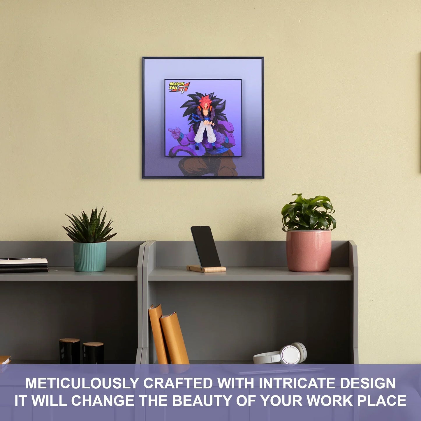 3D Goku From Dragon Ball Decorative Wall Frames – 40x40 cm | Dynamic Superhero Wall Art for Collector - Jaiman Toys