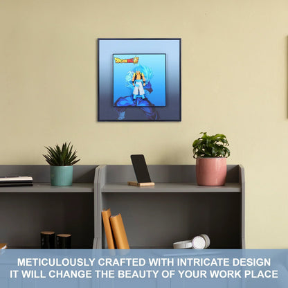 3D Blue Gogeta Dragon Ball Z Decorative Wall Frame – 40x40 cm | Dynamic Super Saiyan Wall Art for Anime Lovers & Collectors - Jaiman Toys