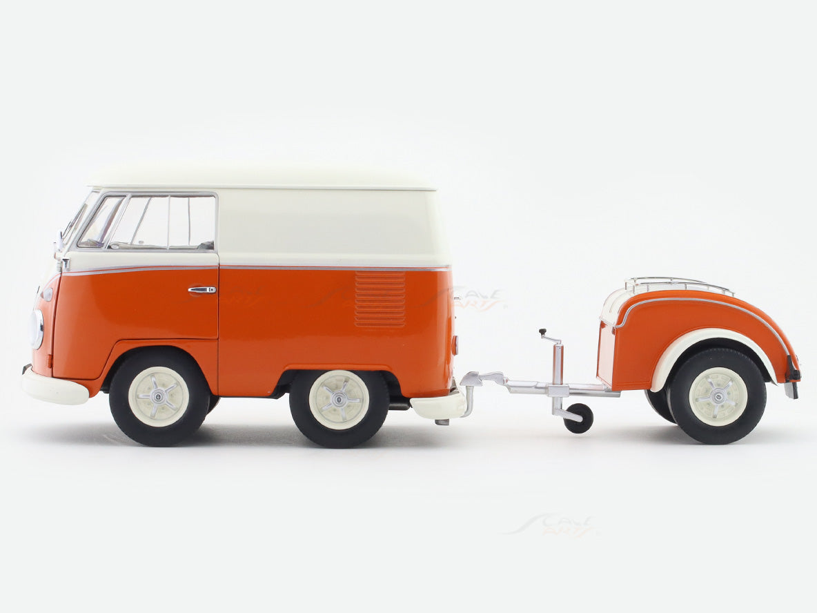 Solido 1:18 Scale Volkswagen T1 Kool Kombi with Trailer Die-Cast Model Van – Collectible Scale Vehicle
