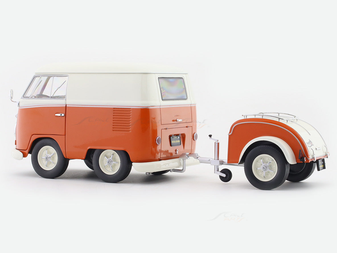 Solido 1:18 Scale Volkswagen T1 Kool Kombi with Trailer Die-Cast Model Van – Collectible Scale Vehicle