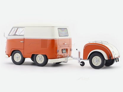 Solido 1:18 Scale Volkswagen T1 Kool Kombi with Trailer Die-Cast Model Van – Collectible Scale Vehicle