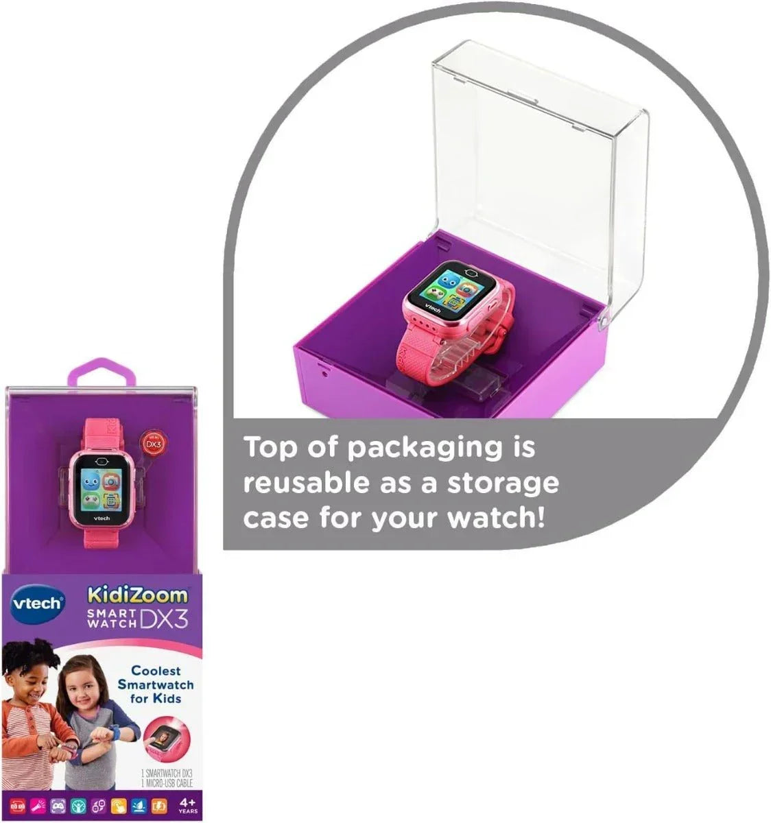 VTech KidiZoom Smartwatch DX3, - Pink - Jaiman Toys