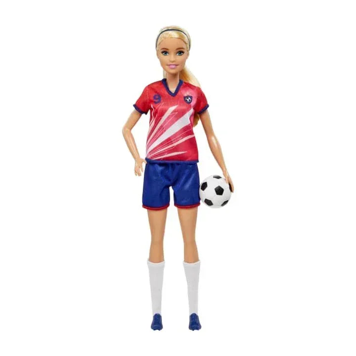 Barbie Soccer Doll: Blonde with #9 Uniform, Soccer Ball, Cleats, Socks - Perfect for Ages 3 &amp; Up" - Jaiman Toys