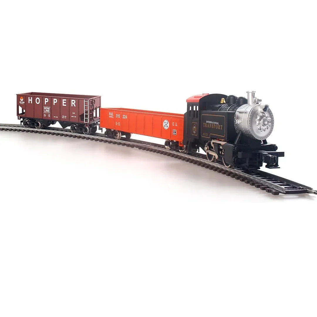 HANFLY 66100A Scale Electric Steam Locomotive Train Set 1:87 with Metal Tracks | Alloy Engine, Cargo Wagon, Speed Controller | Classic Railway Model Toy Gift