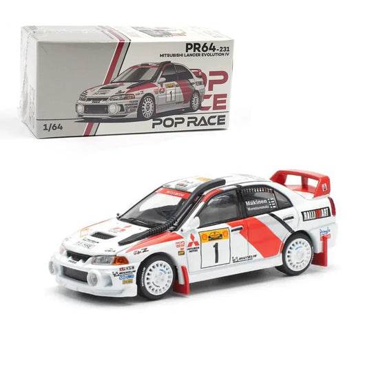 Pop Race 1:64 Mitsubishi Lancer Evolution IV – Safari Rally Kenya 1998 | Diecast Rally Model Car