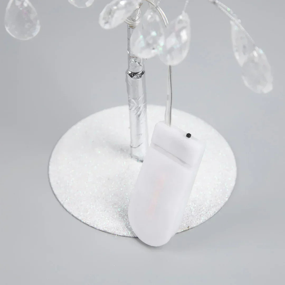 Crystal LED Decorative Tree Light – Warm White Fairy Lights | Tabletop Ornament for Christmas, Home Decor & Festive Displays