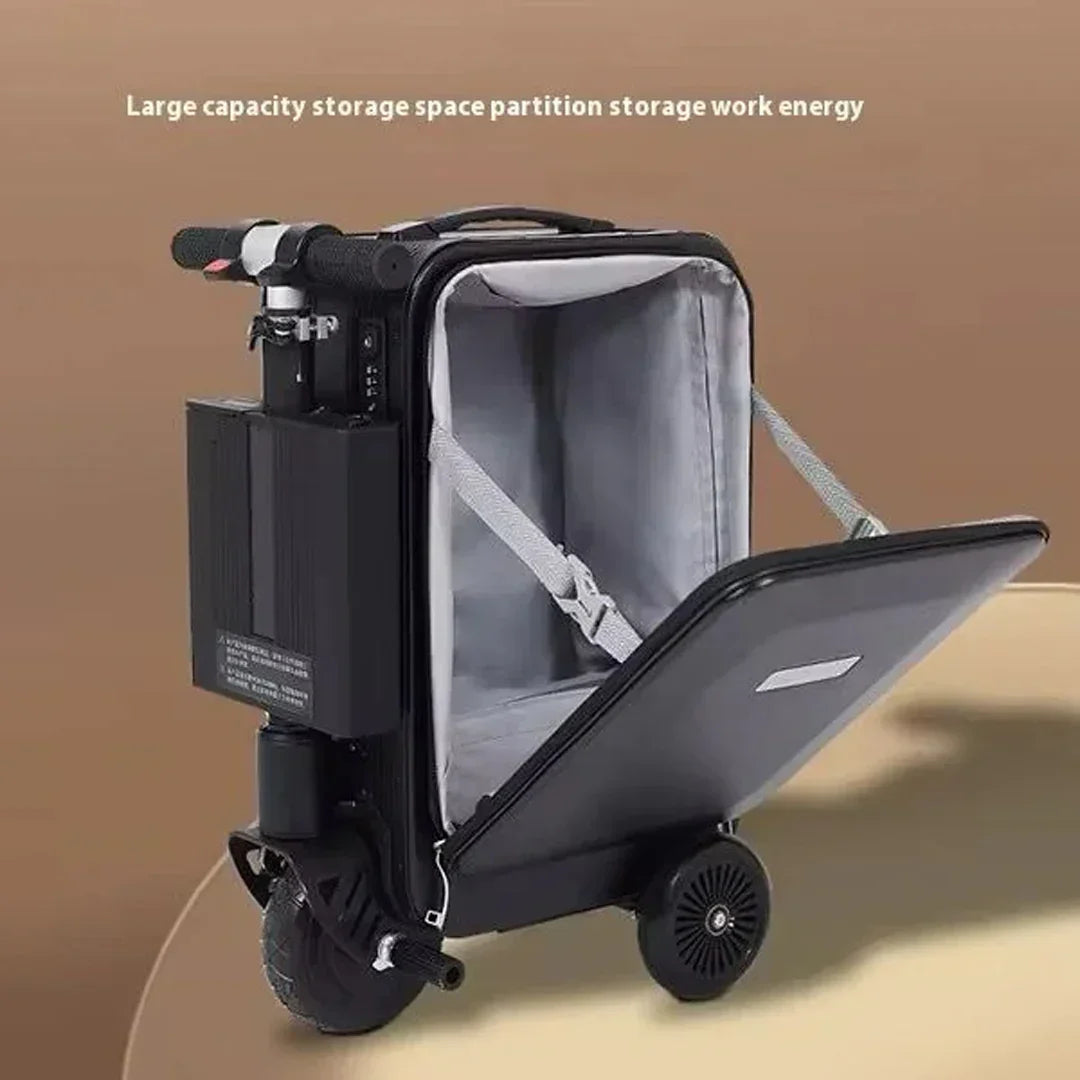 Smart Electric 20 inch Ride-On Luggage with Removable Battery & Front Drive Wheel - Black