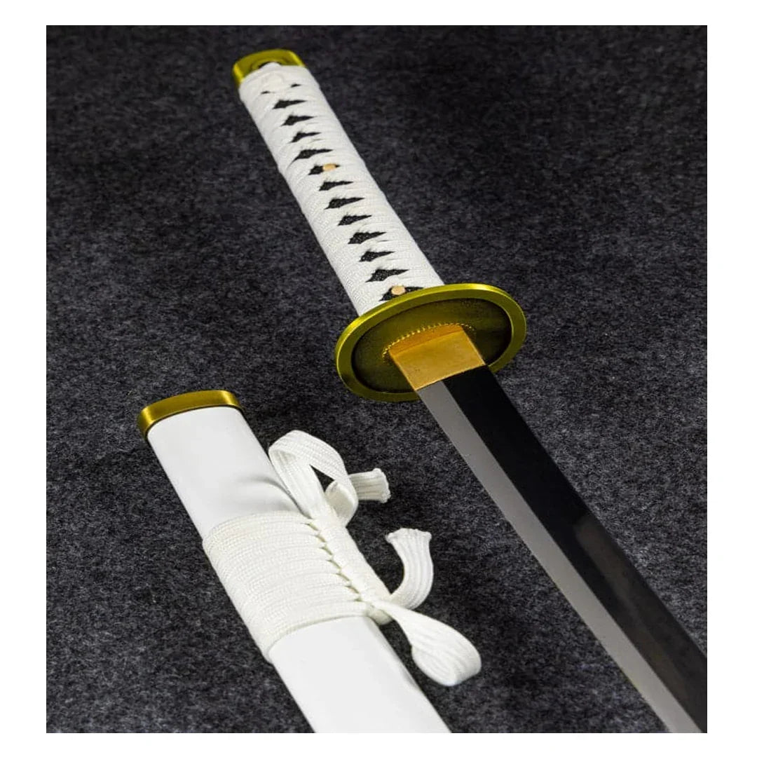 Zoro’s Wado Ichimonji Sword – One Piece Anime Wooden Katana 104cm With Light Effect | White Samurai Sword for Cosplay, Roleplay & Collectors