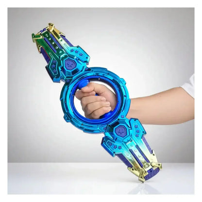 Fire Spiral Sword Double-Edged Rotating LED Lightsaber Toy with Colorful Lights (Assorted Colours)