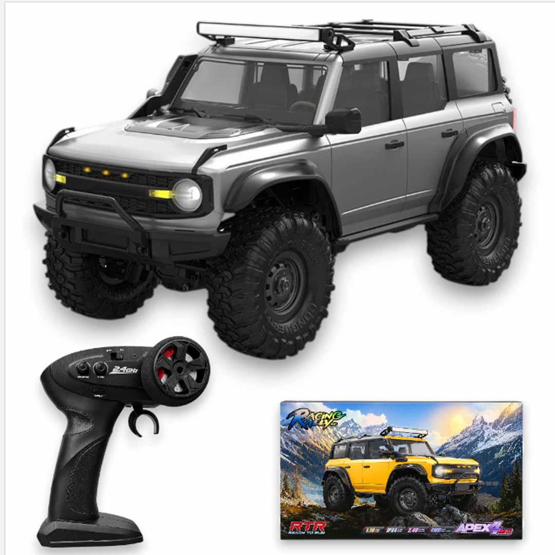 HB Toys Apex 4WD RC Off-Road Truck R1603 1:16 Scale 2.4GHz Remote Control Rock Crawler | Gray Edition
