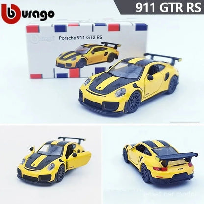 Bburago Porsche 911 GT2 RS 1:64 Die-Cast Car with Opening Doors