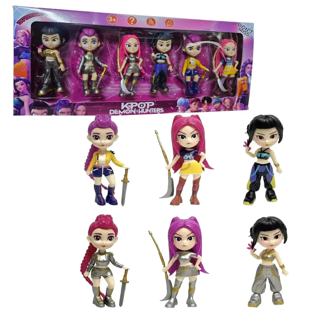 K-pop Warrior Dolls 6 Pieces – Demon Hunters 10 cm Collectible Figurines Set