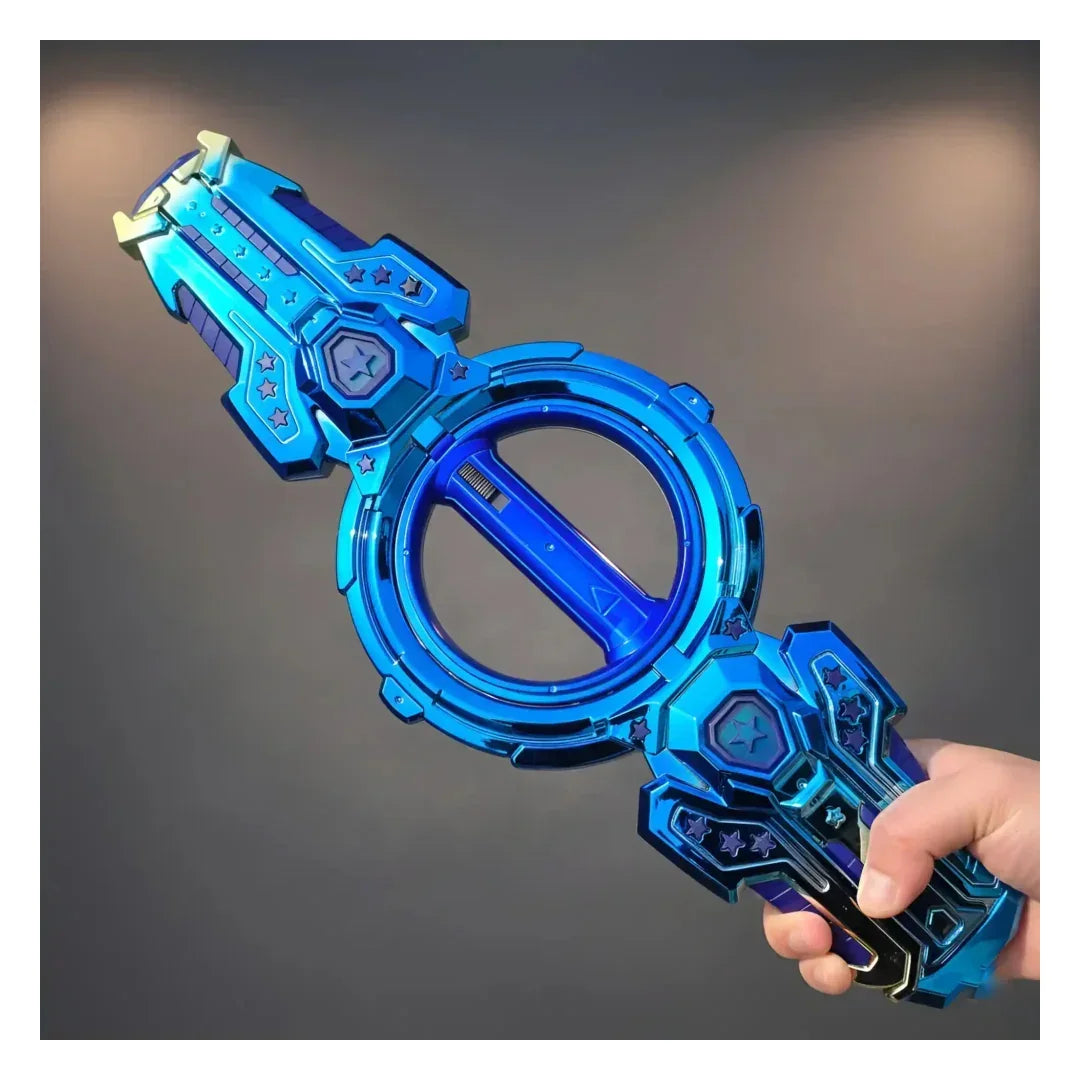 Fire Spiral Sword Double-Edged Rotating LED Lightsaber Toy with Colorful Lights (Assorted Colours)