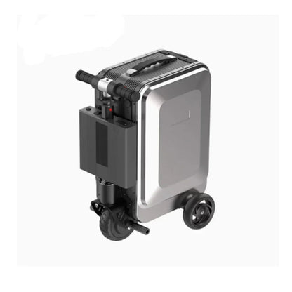 Smart Electric 20 Inch Ride-On Luggage with Removable Battery & Front Drive Wheel - Silver
