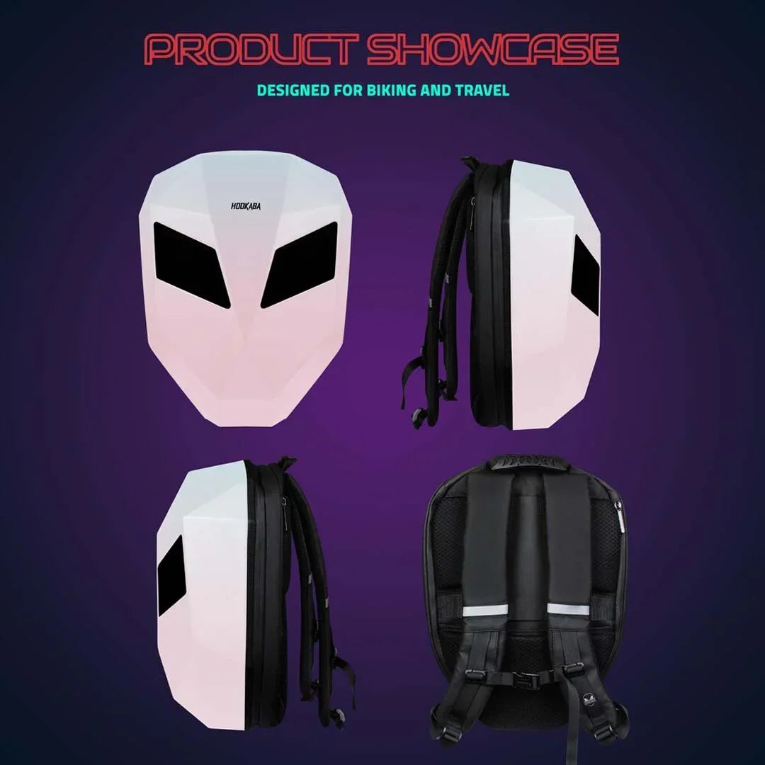 Hookaba Eye Rover LED Biker Backpack – Hard Shell, Waterproof, 15.6” Laptop - Pink - Jaiman Toys