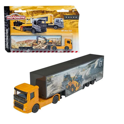 Majorette Construction Volvo Transporter Truck – FMX Low Bed Trailer Diecast Pack of 1 - Jaiman Toys