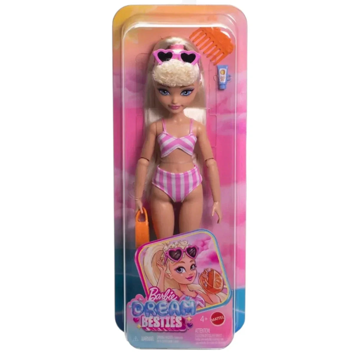 Barbie Dream Besties Beach Malibu Doll – JGH83 | Summer-Themed Doll for Kids 3+ - Jaiman Toys