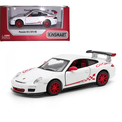 KiNSMART 1:36 Porsche 911 GT3 RS (997) – Die-Cast Model Car - White - Jaiman Toys