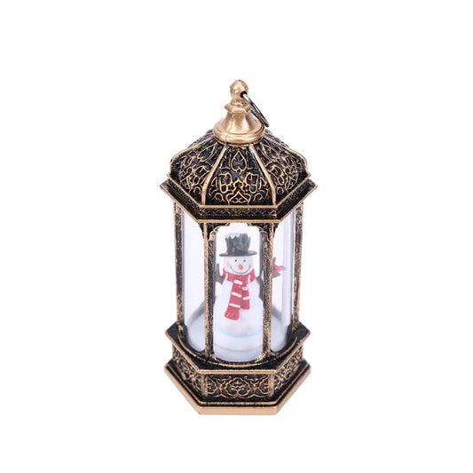 Vintage Christmas Decorative Lantern | LED Wind Lamp Desk Night Light Ornament – Festive Holiday Home Décor (Styles May Vary)