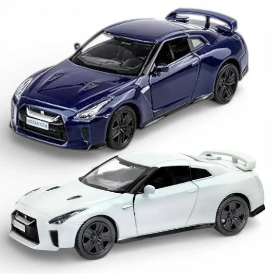 RMZ City 1:36 Nissan GT-R (R35)  Diecast Car – Blue| Openable Doors, Pull Back & Go with two variants