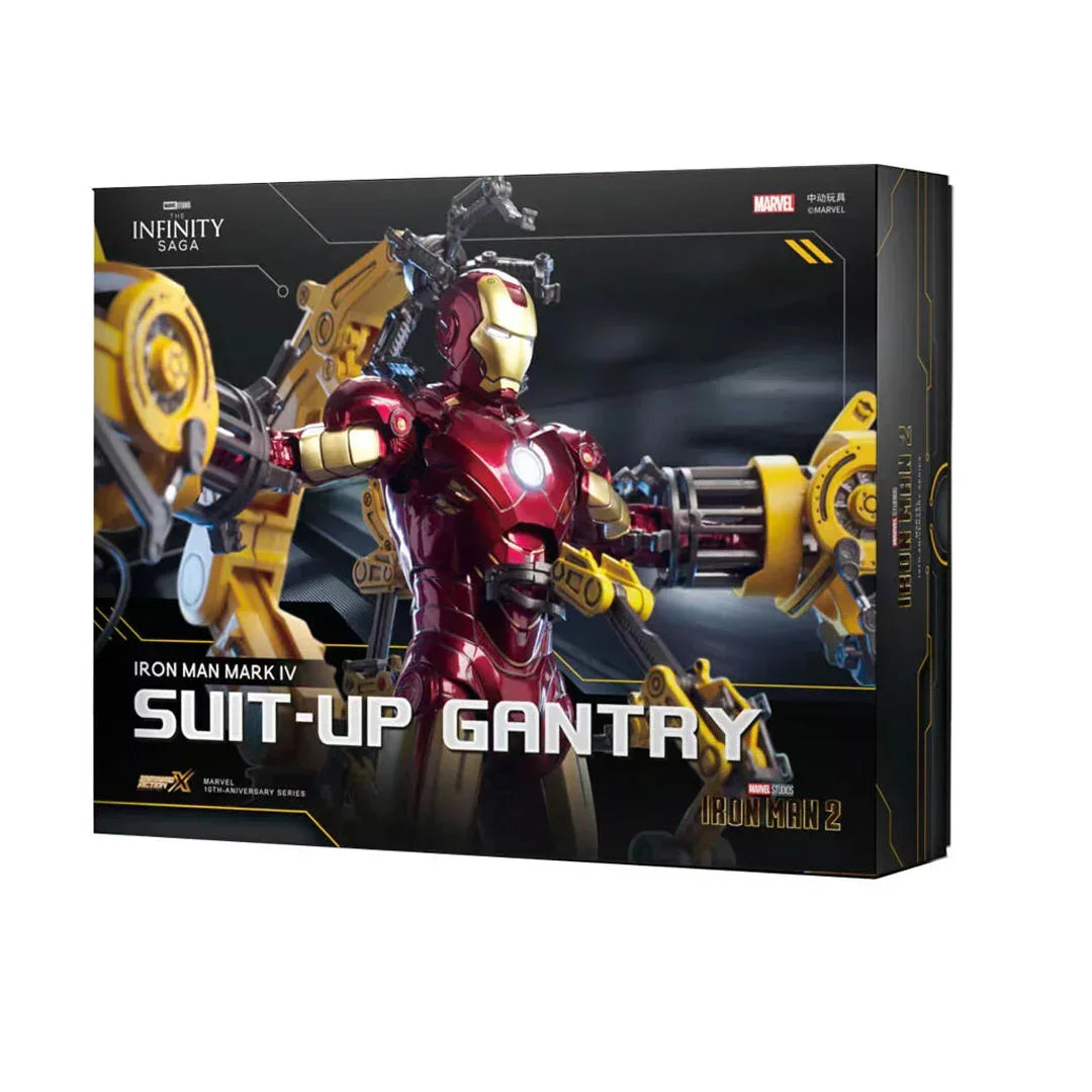 ZD Toys Marvel Iron Man Mark IV Diecast 1/6 Scale Figure with Suit-Up Gantry Set | Battery-Operated Mechanical Arms - Jaiman Toys