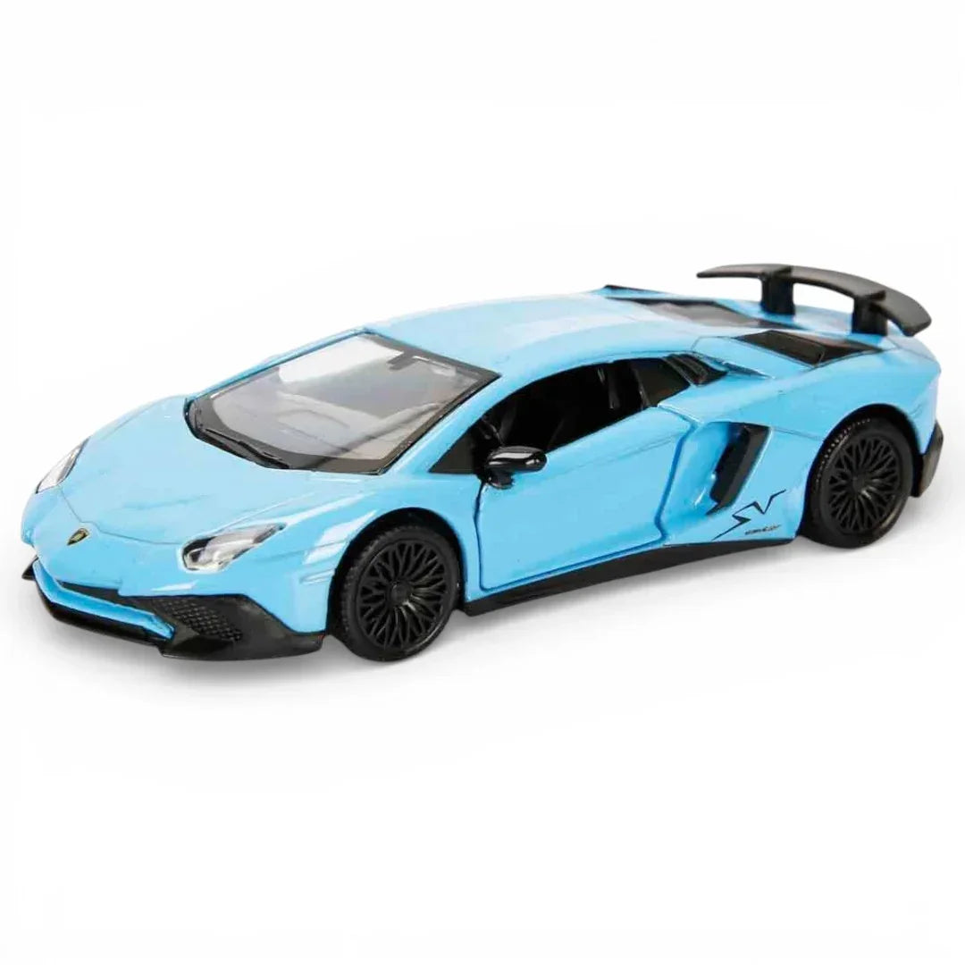 RMZ City 1:36 Lamborghini Aventador SV Coupe Diecast Car – Opening Doors, Pull Back Action (Red & Blue Variants)