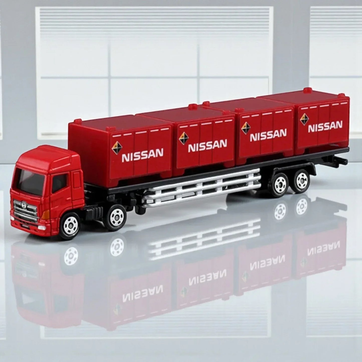 Tomica Nissan Container Trailer Red BX144 – Diecast Scale Model Truck | Authentic Collectible Miniature Vehicle