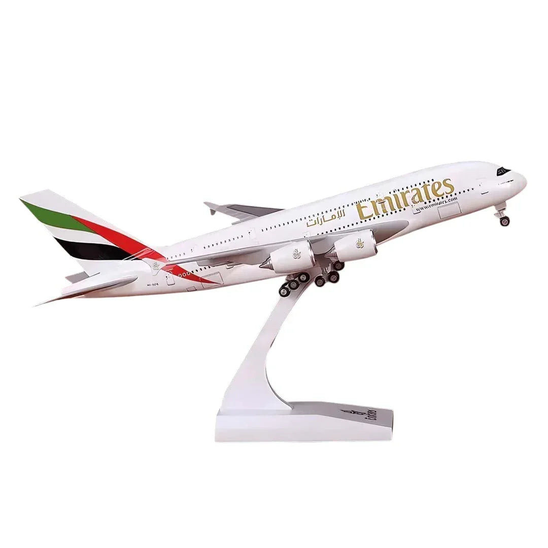 Diecast Collectible 1:250 Scale Model Airplane With Light & Sound – Emirates Airbus A380-800 - Jaiman Toys