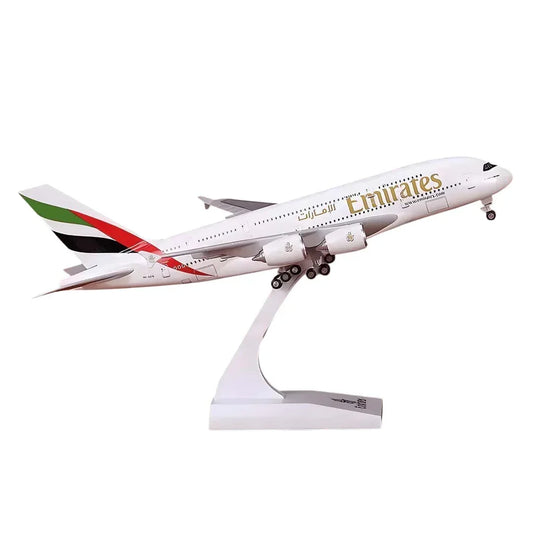 Diecast Collectible 1:250 Scale Model Airplane With Light & Sound – Emirates Airbus A380-800 - Jaiman Toys