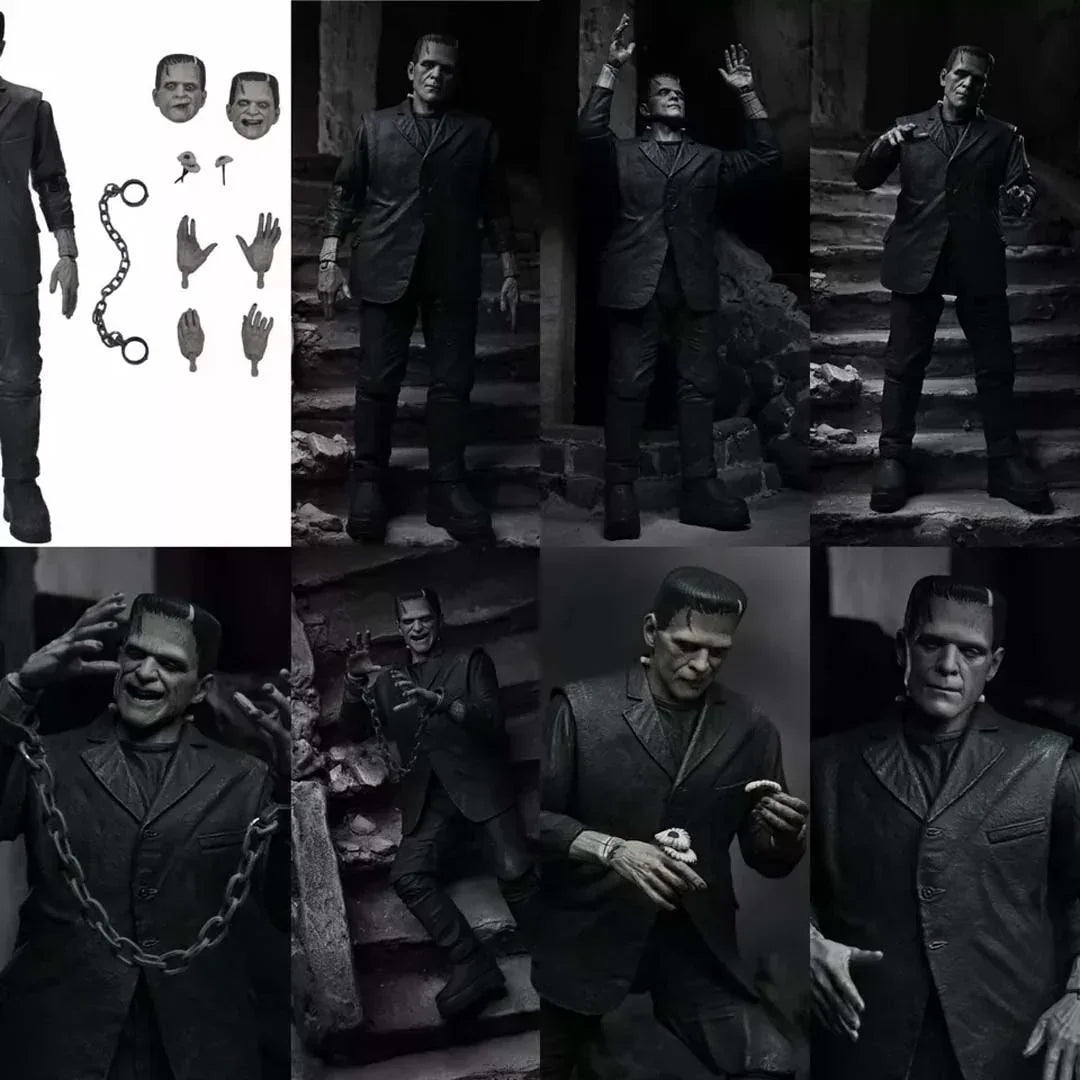 NECA Universal Monsters 90th Anniversary – Ultimate Frankenstein (Black & White) 7” Scale Figure - Jaiman Toys