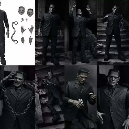 NECA Universal Monsters 90th Anniversary – Ultimate Frankenstein (Black & White) 7” Scale Figure - Jaiman Toys