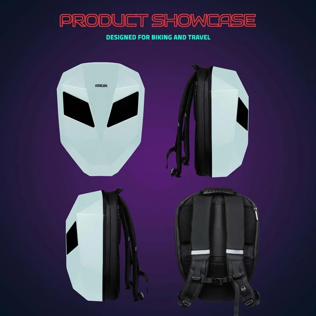 Hookaba Eye Rover LED Biker Backpack – Hard Shell, Waterproof, 15.6” Laptop - Blue - Jaiman Toys