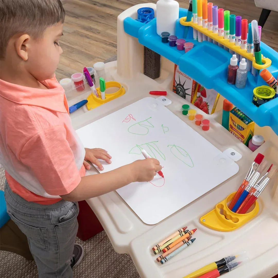 Step2 Deluxe Art Master Desk – Kids Art & Craft Workstation - Jaiman Toys